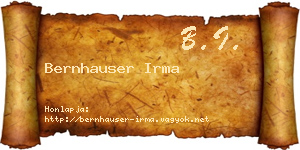 Bernhauser Irma névjegykártya